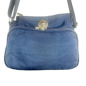 Baggallini Women's blue Shoulder Bag Nylon Crossbody Purse Multi-Pocket Travel